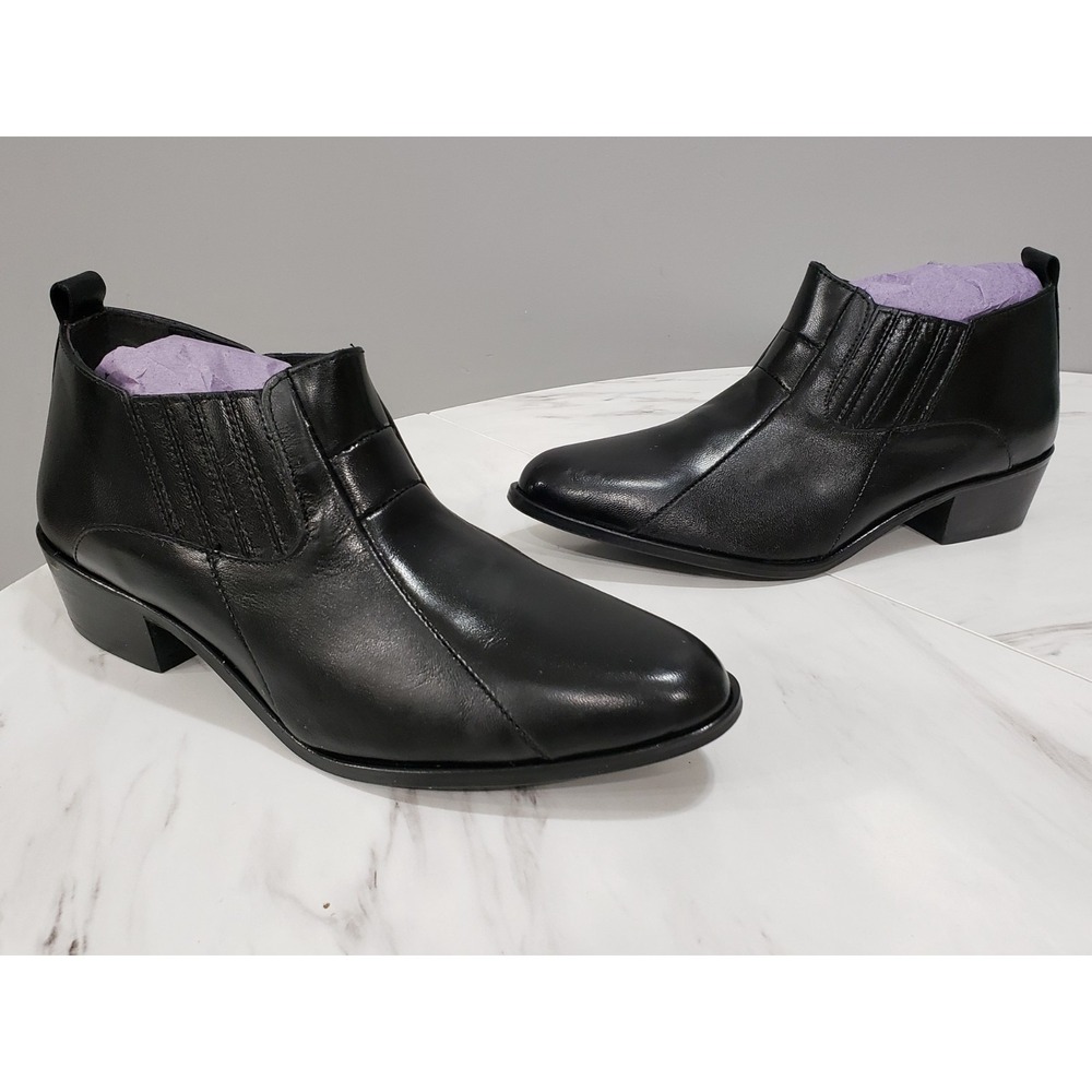 NEW NO BOX SIZE 11 Stacy Adams Sotaro Black Cuban Heel Dress Shoe Boots Leather‎